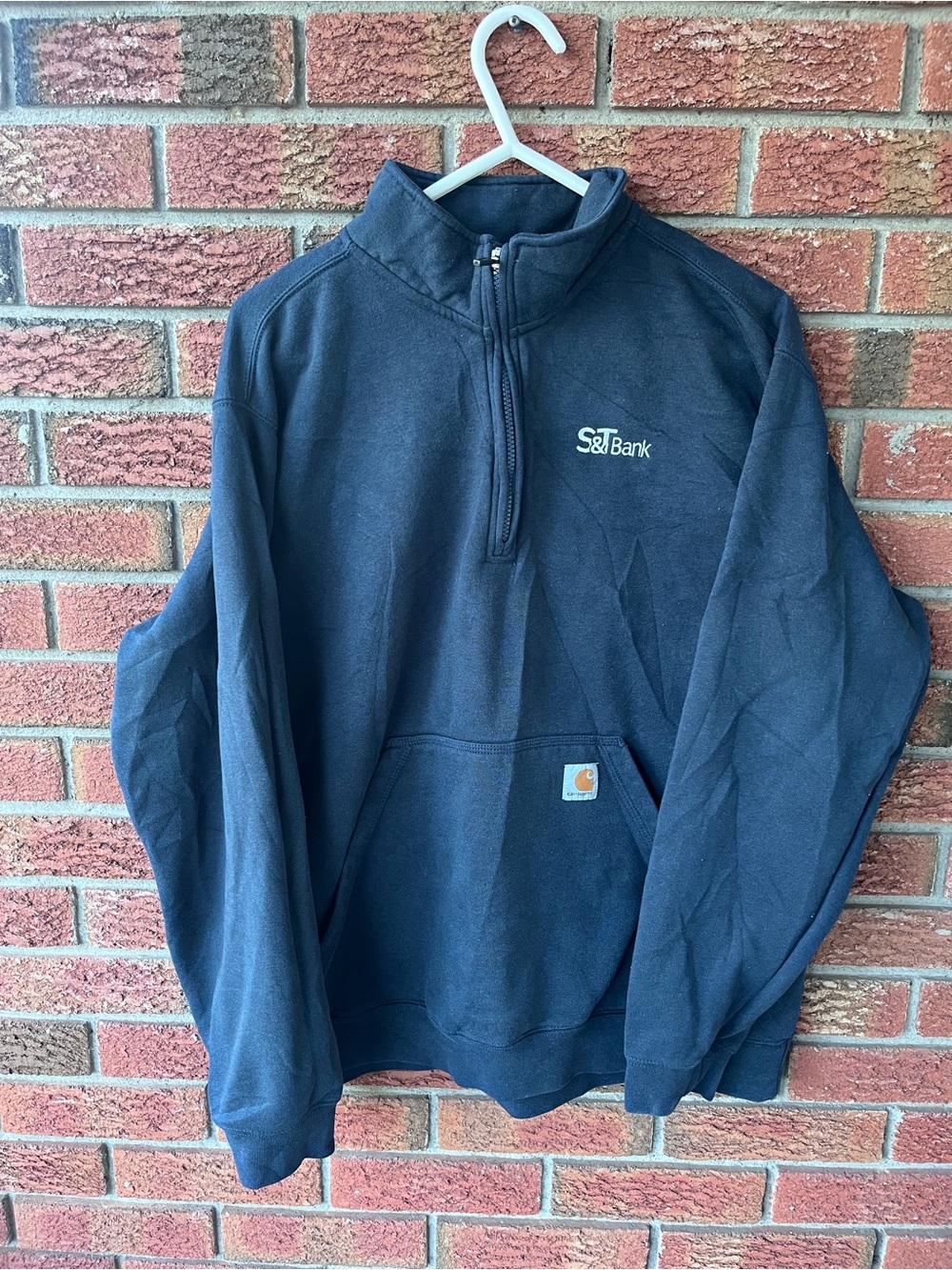 Carhartt Navy Quarter-Zip Pullover Sweatshirt Sz men’s XL
